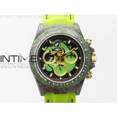 WW공장 V2 데이토나 카본 그린다이얼 나일론스트랩 Daytona Diw Carbon V2 Black/Yellow Dial On Yellow Nylon Strap A7750