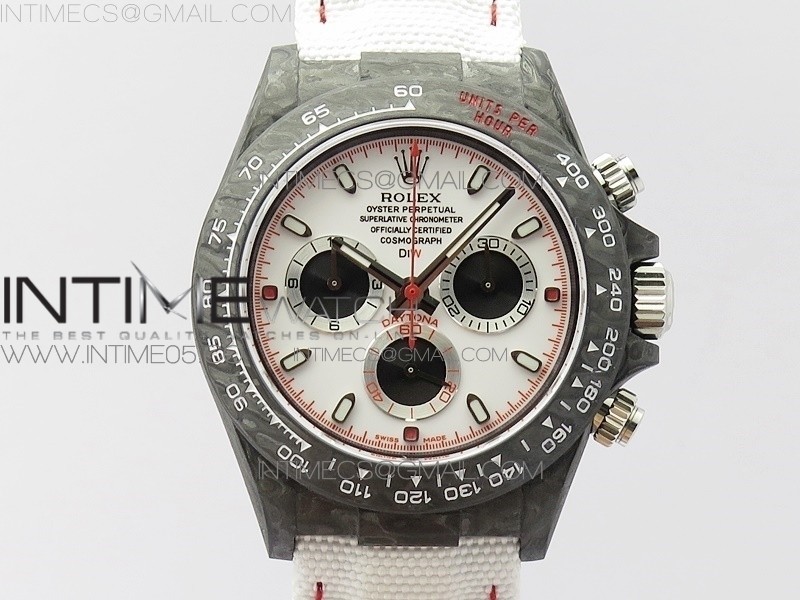 WW공장 V2 데이토나 카본 화이트다이얼 나일론스트랩 Daytona Diw Carbon V2 White Dial On White Nylon Strap A7750