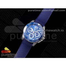 OX공장 하이드로콘퀘스트 크로노 블루다이얼 러버스트랩 HydroConquest Chrono SS Blue Ceramic Bezel Blue Dial on Blue Rubber Strap A7750