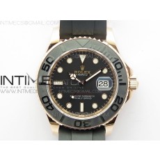 D1공장 에버로즈 포금 블랙다이얼 러버 Yacht-Master 116655 RG Wrapped Black Ceramic Bezel 904L Steel on Oysterflex Rubber Strap A2836