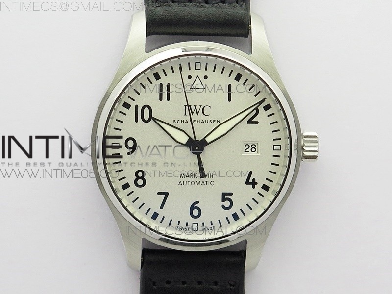 FK공장 마크18 화이트다이얼 가죽스트랩 MARK XVIII IW327002 SS FKF 1:1 Best Edition White Dial On Black Leather Strap