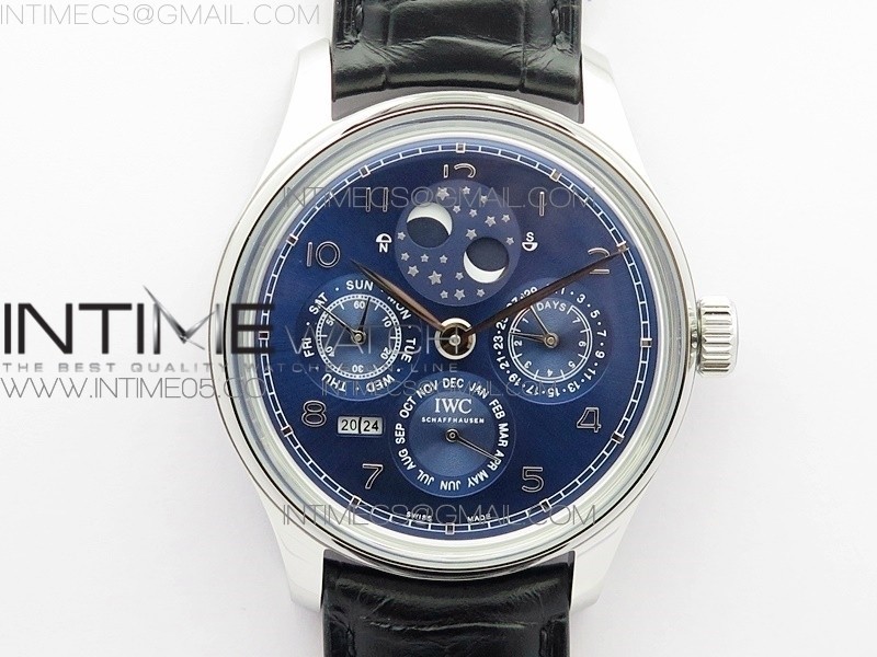 V9공장 포르투기저 애뉴얼캘린더 블루다이얼 가죽스트랩 Portuguese Real PR Real Annual Calendar IW503401 V9F Best Edition Blue Dial Black Leather Strap A52610