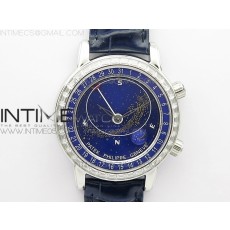 AI공장 파텍 6104P 문 블루다이얼 가죽스트랩 6104P Moon SS AIF Blue Dial Diamond Bezel on Blue Leather Strap A240