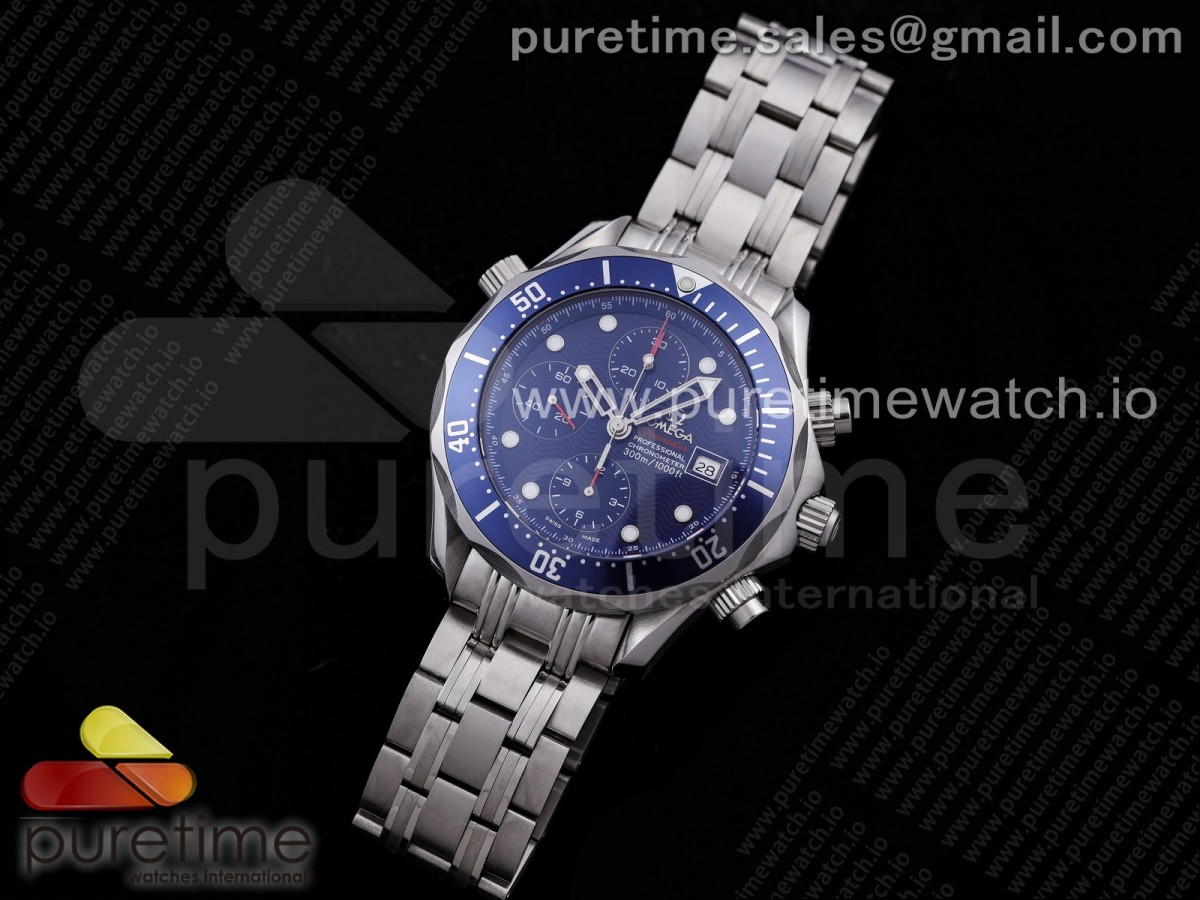 무명공장 오메가 씨마스터 블루다이얼 브레이슬릿 Seamaster Professional 300M Chronograph SS Blue Dial on SS Bracelet A7750