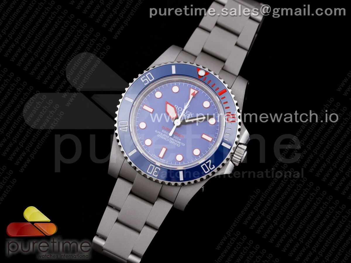 GM공장 롤렉스 서브마리너 40 블루 커스텀 3130 The Rough Matt Diver Sandblast SS GMF Best Edition Blue Dial on SS Bracelet SA3130