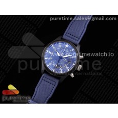 YL공장 파일럿 크로노 세라믹 블루다이얼 나일론스트랩 Pilot Chrono Blue Angels Black Ceramic YLF Best Edition on Blue Leather Strap A7750