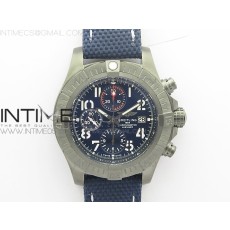 브라이틀링 어벤져 밴디트 티타늄 DLC 블루다이얼 나일론 스트랩 Avenger Bandit V13317 Titanium DLC B50 Best Edition Blue Dial Numbers Makers on Blue Nylon strap A7750