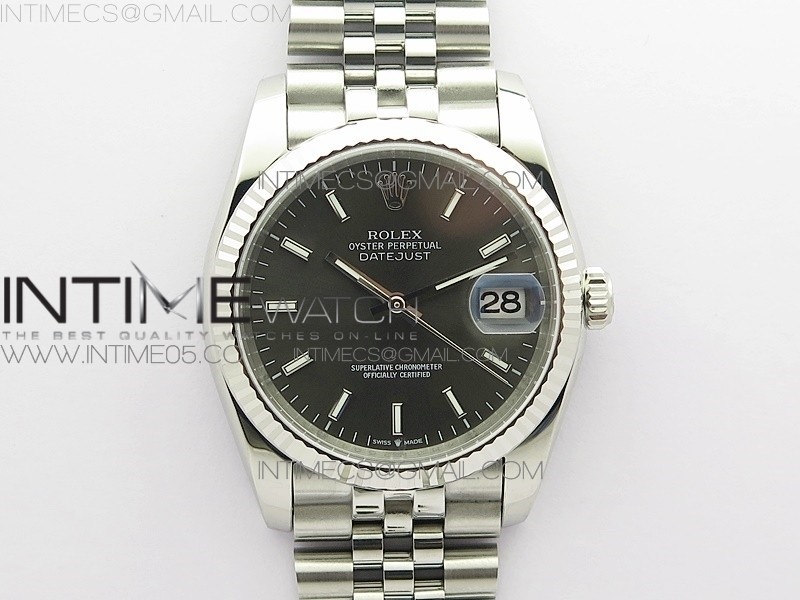 DJ공장 롤렉스 데이저스트 36 그레이다이얼 2824 Datejust 36mm 116234 904L SS DJF 1:1 Best Edition Gray Dial Sticks Markers On SS Jubilee Bracelet A2824