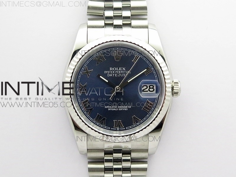 DJ공장 롤렉스 데이저스트 36 블루다이얼 2824 Datejust 36mm 116234 904L SS DJF 1:1 Best Edition Blue Dial Roman Markers On SS Jubilee Bracelet A2824