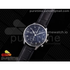 ZF공장 V3 포르투기저 블랙다이얼 가죽스트랩 Portuguese Chrono IW371609 ZF 1:1 Best Edition Black Dial on Black Leather Strap A69355