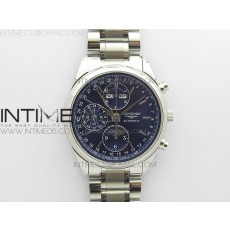 GL공장 마스터 문페이즈 크로노 블루다이얼 Master Moonphase Chronograph SS GLF 1:1 Best Edition Blue Dial on SS Bracelet A7751