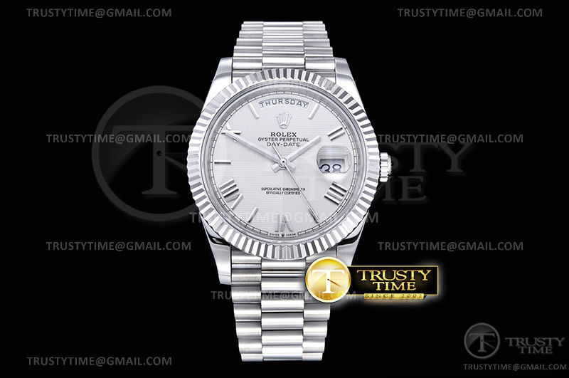 GM공장 롤렉스 데이데이트 40 화이트4분면다이얼 2836 DayDate 40mm 904L Flt SS/SS Wht Roman GMF A2836