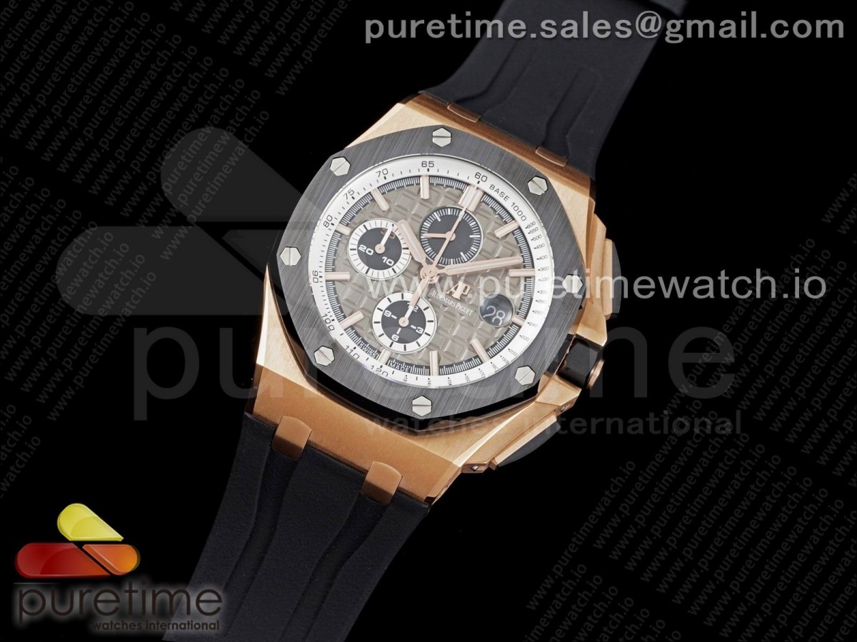 JF공장 V2 로얄오크오프쇼어 로골 그레이다이얼 러버 Royal Oak Offshore 44mm RG Germany Edition JF 1:1 Best Edition on Rubber Strap A3126 V2