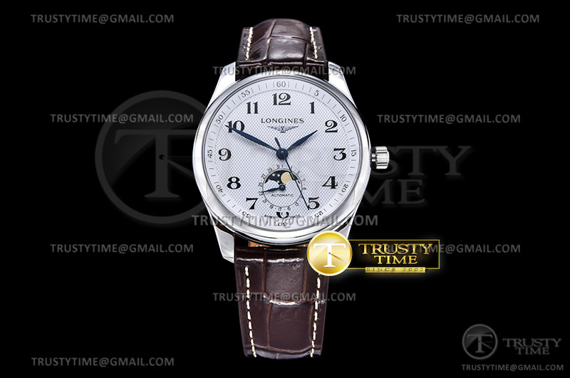 GS공장 마스터 문페이즈 화이트다이얼 가죽스트랩 Longines Master Moonphase SS/LE Wht/Num GSF A899