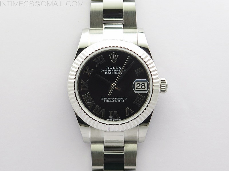 BP공장 롤렉스 데이저스트 31 블랙다이얼 2813무브 21600진동 Datejust 31mm 278273 SS BP Best Edition Black Roman Markers Dial on Oyster Bracelet