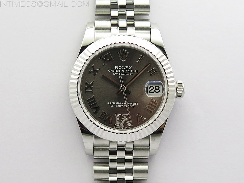 BP공장 롤렉스 데이저스트 31 그레이다이얼 2813무브 21600진동 Datejust 31mm 278271 SS BP Best Edition Gray Roman Markers Dial on Jubilee Bracelet