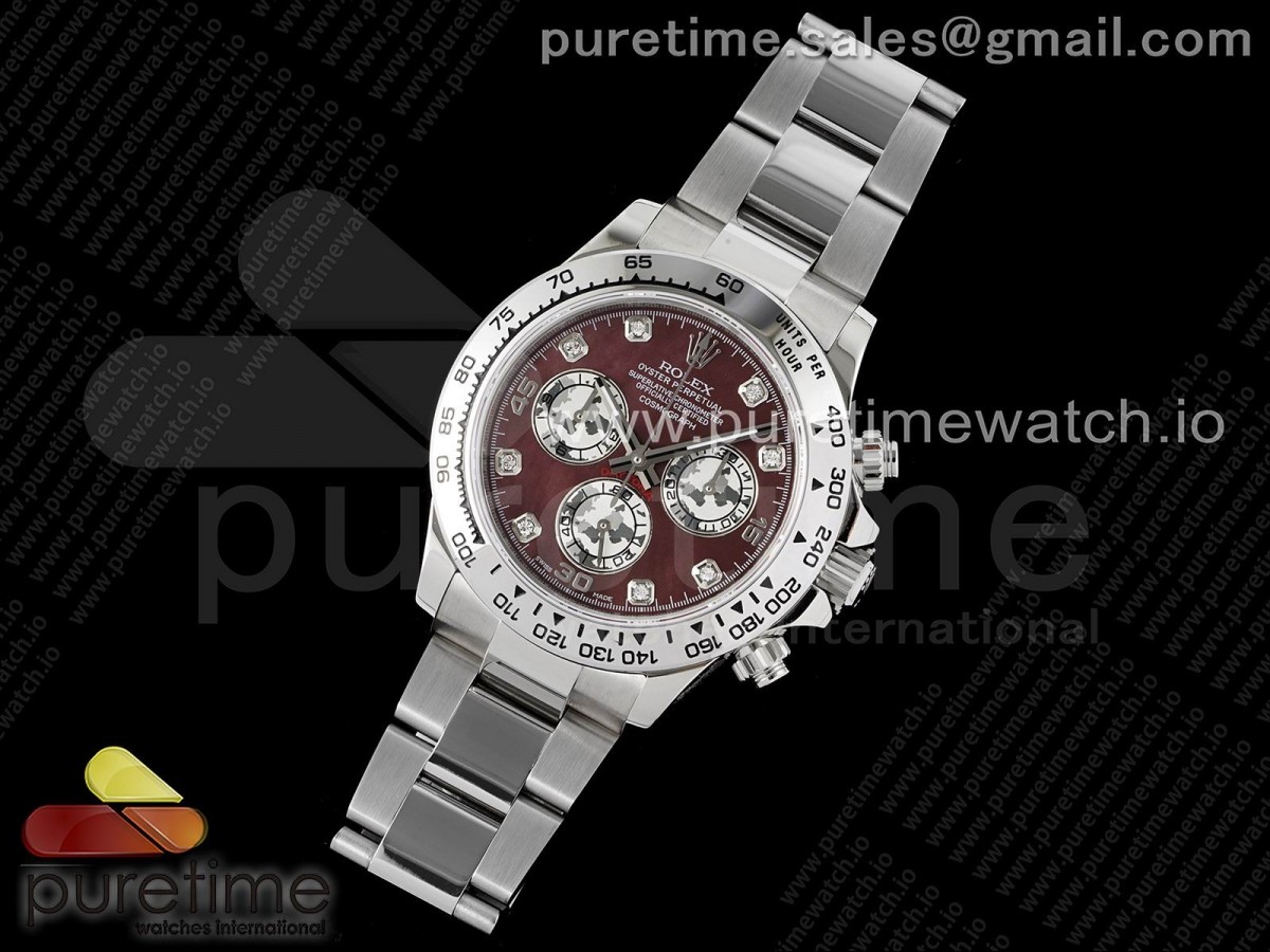 JH공장 스틸토나 브라운다이얼 4130 Daytona SS JHF Best Edition Brown Diamonds Dial on SS Bracelet A4130