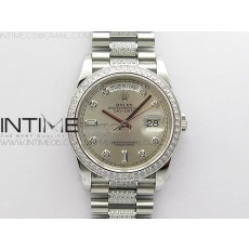 BP공장 롤렉스 데이데이트 36미리 실버다이얼 2836 Day-Date 36 128239 SS/Crystal BP Best Edition Silver Crystal Markers Dial on SS President Bracelet A2836