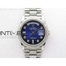 BP공장 롤렉스 데이데이트 36미리 블루다이얼 2836 Day-Date 36 128239 SS/Crystal BP Best Edition Blue Crystal Markers Dial on SS President Bracelet A2836