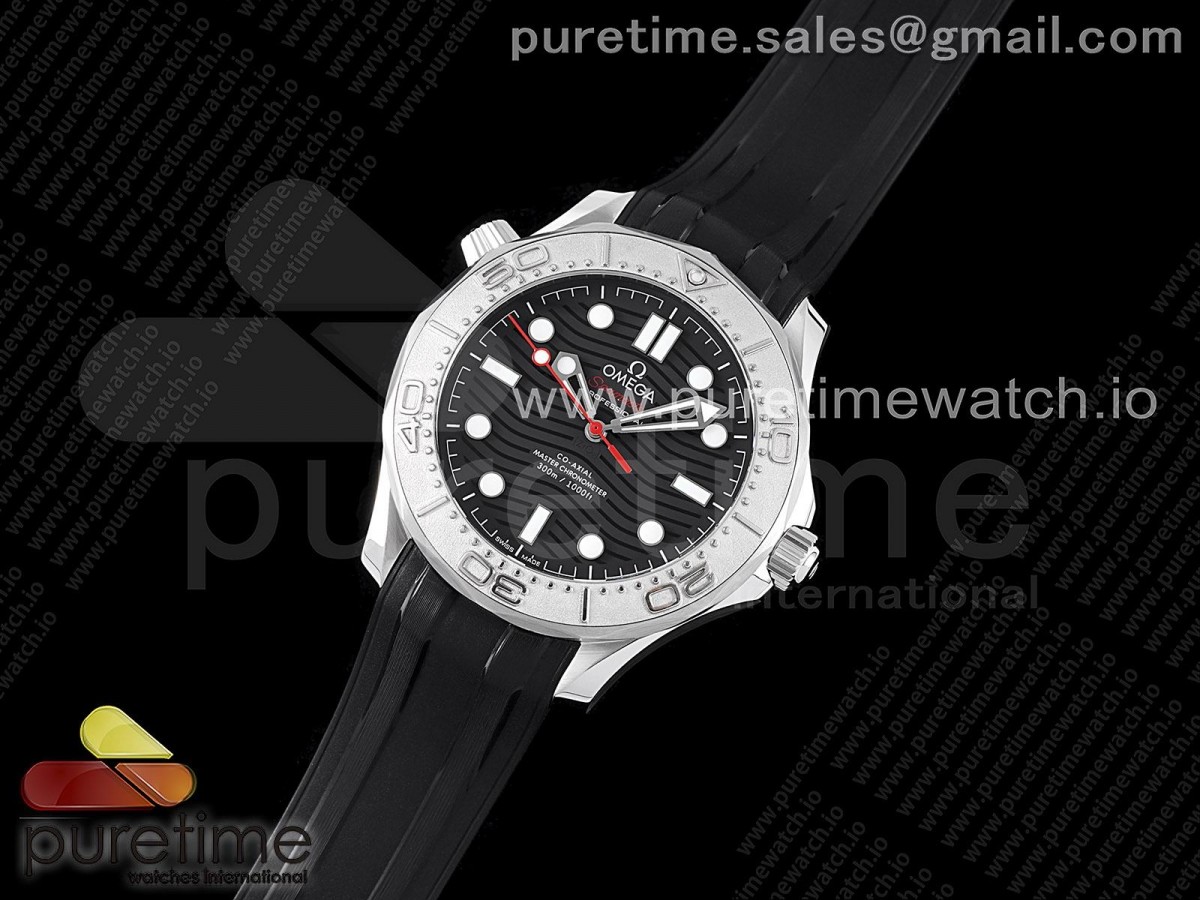 VS공장 오메가 씨마스터 다이버 300M 넥튼 블랙다이얼 러버 Seamaster Diver 300M Nekton VSF 1:1 Best Edition Black Dial on Black Rubber Strap A8806