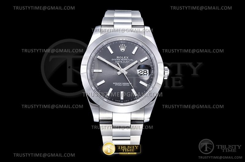 VS공장 롤렉스 데이저스트 41 스틸 그레이다이얼 바인덱스 돔베젤 오이스터브레이슬릿  VSF Rolex Datejust 41 Gray Rhodium Dial Dommed Bezel Oyster Braelet