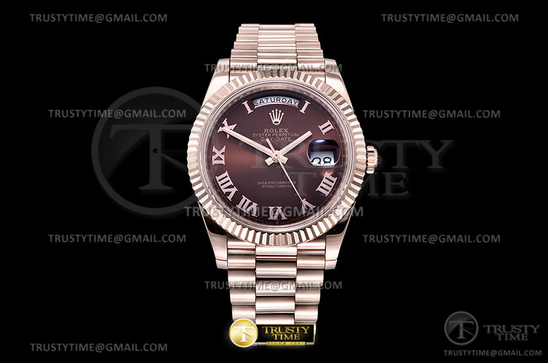 GM공장 V3 롤렉스 데이데이트 40 로골 브라운다이얼 2836 DayDate 40mm Pres Flt RG/RG Brown/Rmn GMF V3 A2836