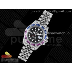 GM공장 V3 젬티 바게트베젤 블랙다이얼 3285 GMT-Master II Red/Blue Diamonds Bezel 904L Steel GMF Best Edition SA3285 CHS V3