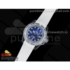 KZ공장 서브 팬텀랩 투명 딥블루다이얼 러버 3135 Submariner Phantomlab Transparent KZF Best Edition Deep Blue Dial on White Rubber Strap VR3135