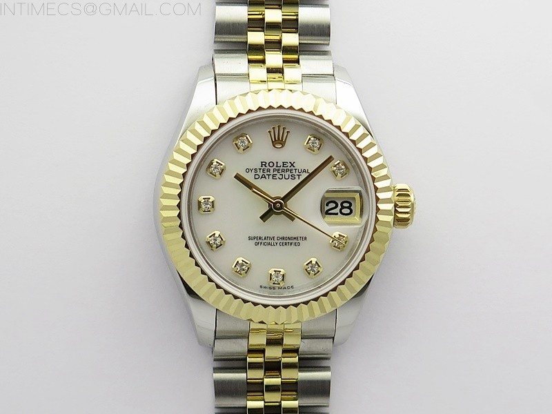 BP공장 롤렉스 데이저스트 28 옐로우골드콤비 자개다이얼 2671 Datejust 28mm 279173 SS/YG BP Best Edition White MOP Crystals Markers Dial on SS/YG Jubilee Bracelet ETA2671