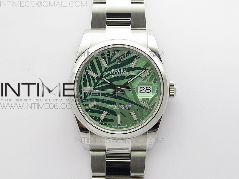 BP공장 롤렉스 데이저스트 36 스틸 그린팜다이얼 돔베젤 오이스터브레이슬릿 DateJust 36 SS 126200 BP 1:1 Best Edition New Green Dial on Oyster Bracelet