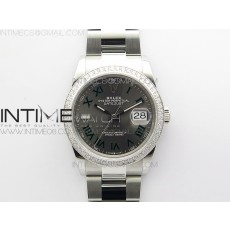 BP공장 롤렉스 데이저스트 36 스틸 슬레이트로만다이얼 다이아몬드베젤 오이스터브레이슬릿 DateJust 36 SS 126234 BP 1:1 Best Edition Gray Dial on Oyster Bracelet