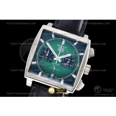 태그호이어 모나코 크로노그래프 그린옴브르다이얼 가죽스트랩 Tag Monaco Chronograph SS/LE Green Jap VK64A