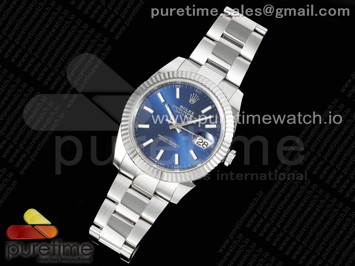 CLEAN공장 롤렉스 데이저스트 41 스틸 블루다이얼 플루티드베젤오이스터브레이슬릿 클린공장 DateJust 41 126334 Clean 1:1 Best Edition 904L Steel Blue Stick Dial on Oyster Bracelet SA3235 클린