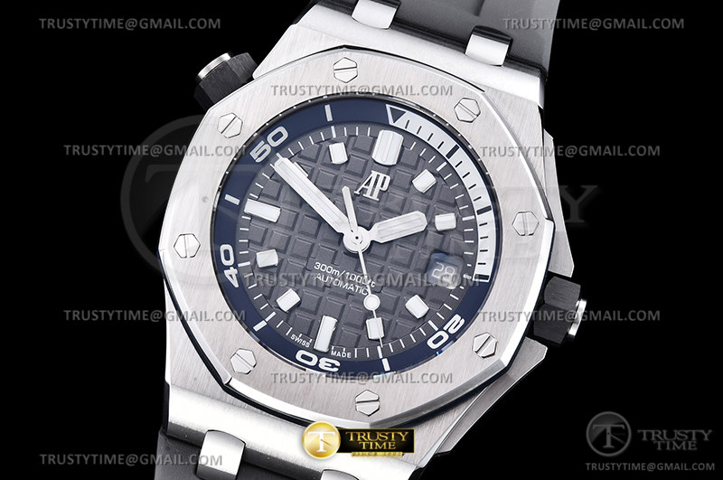 BF공장 오데마피게 로얄오크오프쇼어 다이버 15720 스틸 그레이다이얼 러버스트랩 Royal Oak Offshore Diver 15720 SS/RU Grey BF A4308