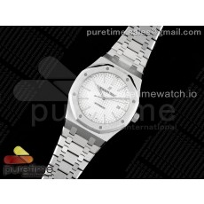 APS공장 오데마피게 로얄오크 15400 스틸 실버다이얼 브레이슬릿 Royal Oak 41mm 15400 SS APSF 1:1 Best Edition White Textured Dial on SS Bracelet A3120 Super Clone