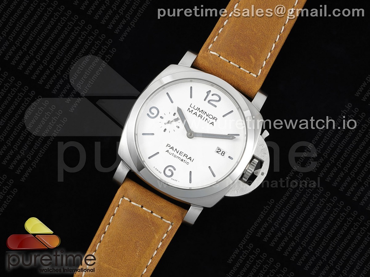 TT공장 파네라이 PAM1314 스틸 화이트다이얼 가죽스트랩 PAM1314 W TTF 1:1 Best Edition on Asso Leather Strap P9010