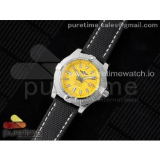 TF공장 브라이틀링 어벤져 43 스틸 옐로우다이얼 나일론스트랩 Avenger Automatic 43mm SS TF 1:1 Best Edition Yellow Dial on Black Nylon Strap A2824