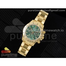 WF공장 롤렉스 데이토나 옐로우골드금통 그린다이얼 브레이슬릿 헐크 Daytona 116508 WF Best Edition Green Dial on YG Bracelet A7750