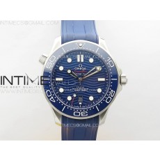 ZF공장 오메가 씨마스터 다이버 300M 스틸 블루다이얼 러버스트랩 Seamaster Diver 300M ZF 1:1 Best Edition Blue Ceramic Blue Dial on Blue Rubber Strap A8800