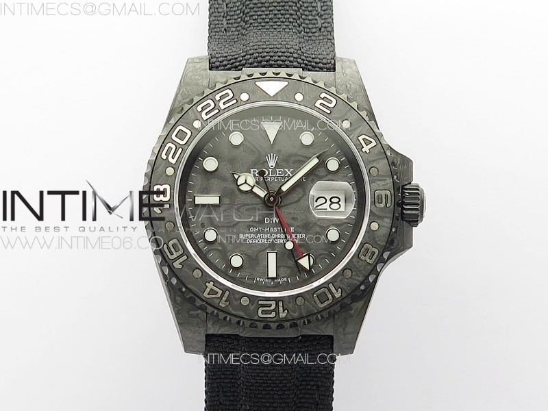 DIW공장 롤렉스 GMT마스터 카본다이얼 블랙나일론스트랩 GMT Carbon DIWF Best Edition Carbon Dial on Black Nylon Strap SA3186 CHS