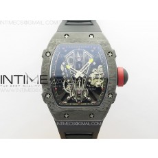 RM공장 리차드밀 RM027-03 NTPT 카본케이스 스켈레톤다이얼 블랙러버스트랩   RM027-03 NTPT Real Tourbillon RMF Best Edition Skeleton Dial on Black Rubber Strap