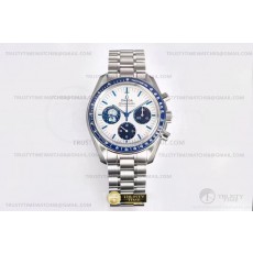 OS공장 오메가 스피드마스터 스누피 스틸 블루앤화이트 브레이슬릿 SpeedMaster Snoopy Apollo SS/SS Wht OSF V2 A3861