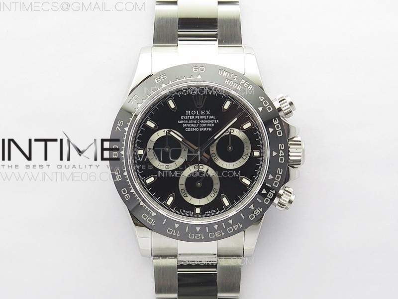 Noob공장 롤렉스 세라믹 데이토나 블랙다이얼 브레이슬릿 눕 Daytona 116500LN Noob 904L 1:1 Best Edition Black Dial on 904L SS Bracelet SA4130