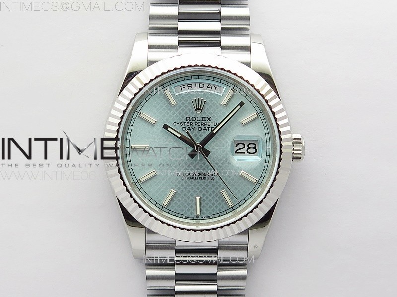 GM공장 롤렉스 데이데이트 40 그물아이스블루다이얼 프레지던트브레이슬릿 DayDate 40mm 228239 GMF 1:1 Best SS Ice Blue Dial Stick Markers on President Bracelet A3255