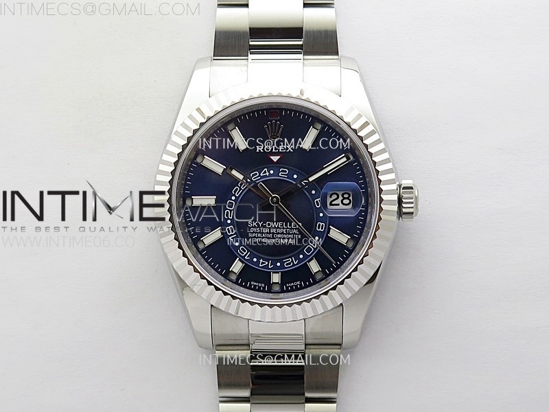 ZF공장 롤렉스 스카이드웰러 스틸 블루다이얼 브레이슬릿 Sky-Dweller 326934 904L SS ZF 1:1 Best Edition Blue Dial on SS Bracelet Asian 2824