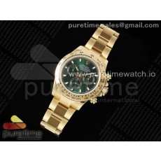 OM공장 롤렉스 스틸 데이토나 옐로우골드금통 그린다이얼 브레이슬릿 Daytona 116508 YG OMF Best Edition Green Dial on YG Bracelet A7750 (Slim Movement)