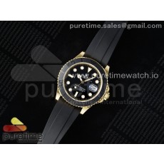 KF공장 롤렉스 요트마스터 42 포금 옐로우골드금통 블랙다이얼 러버스트랩 텅스텐 Yacht-Master 226658 KF 1:1 Best Edition YG Wrapped on Oysterflex Strap VR3235 (Gen Weight)