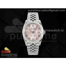 AP공장 롤렉스 데이저스트 36 스틸 핑크다이얼 로만인덱스 브레이슬릿 DateJust 36 126234 APF 1:1 Best Edition 904L Steel Pink Diamond Roman Dial on Jubilee Bracelet VR3235