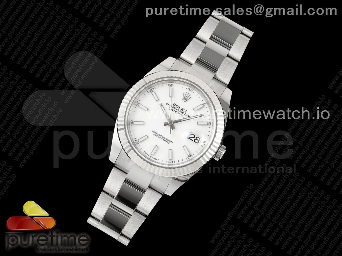 C+공장 롤렉스 데이저스트 41 스틸 화이트다이얼 오이스터브레이슬릿 DateJust 41 126334 C+F 1:1 Best Edition 904L Steel White Dial on SS Oyster Bracelet VR3235 씨플러스