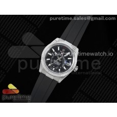 Noob공장 롤렉스 스카이드웰러 스틸 블랙다이얼 러버스트랩  Skydweller SS Noob Best Edition Black Dial on Oysterflex Strap A23J 눕